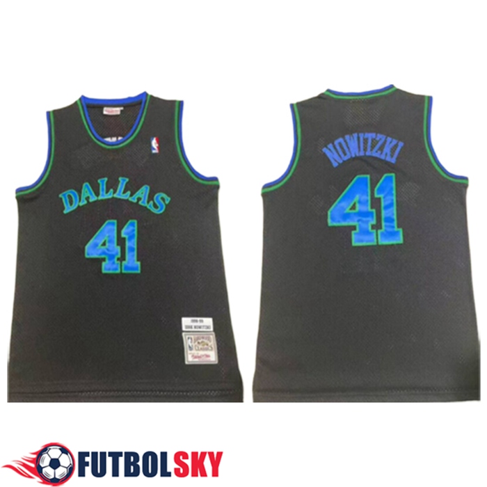 Camisetas NBA Dallas Mavericks (NOWITZKI #41) 2025/26 Negro/Azul