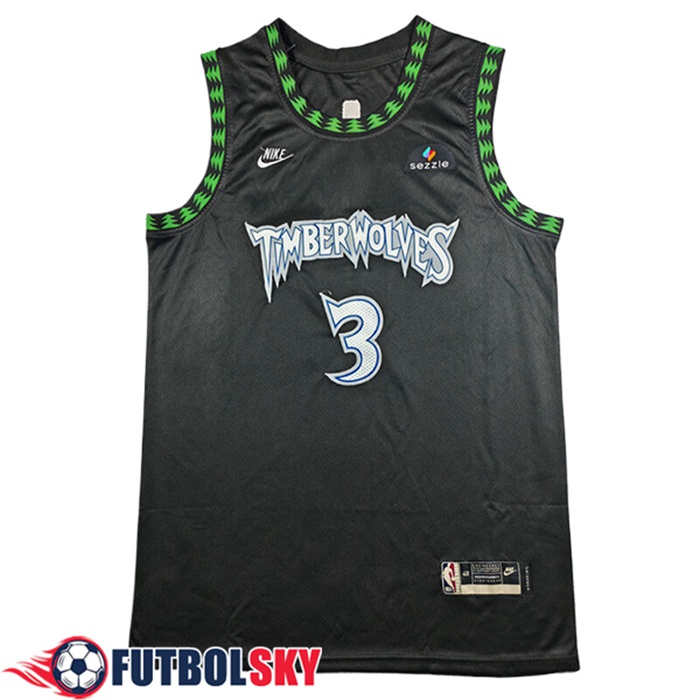 Camisetas NBA Minnesota Timberwolves (McDANIELS #3) 2025/26 Negro/Verde