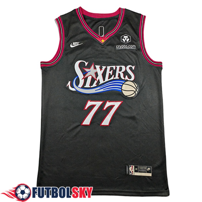 Camisetas NBA Philadelphia 76ers (EDGECOMBE #77) 2025/26 Negro/Rojo