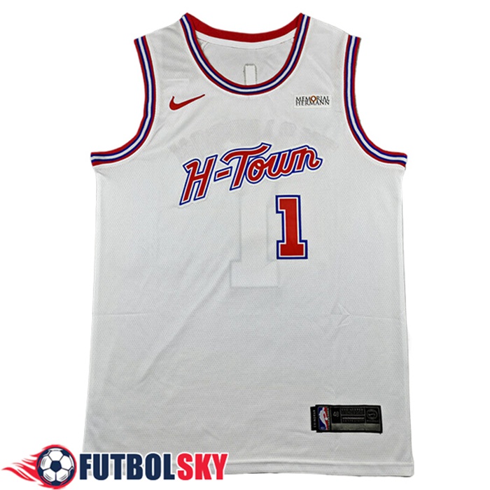 Camisetas NBA Houston Rockets (THOMPSON #1) 2025/26 Blanco/Rojo