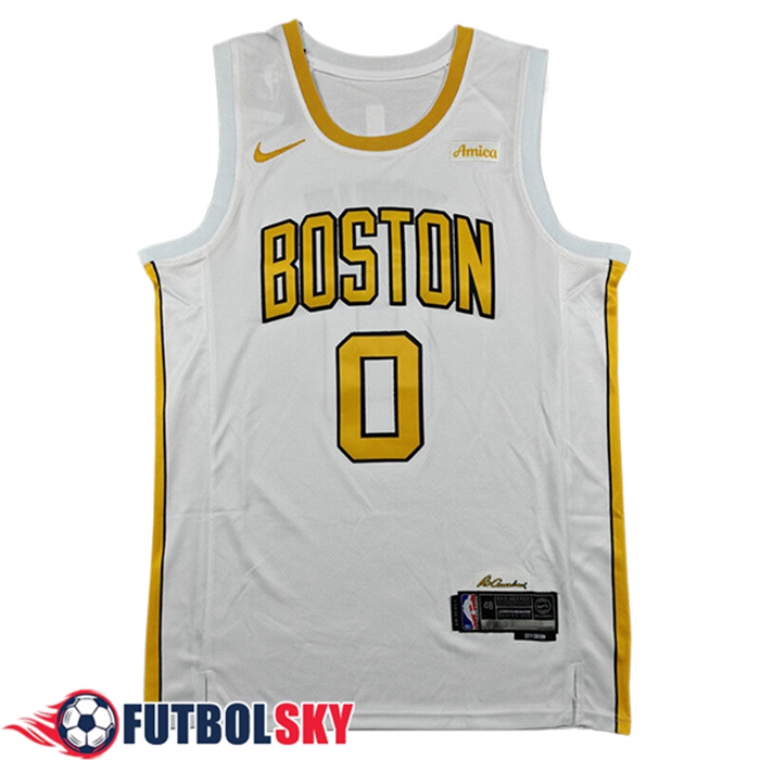 Camisetas NBA Boston Celtics (TATUM #0) 2025/26 Blanco/Amarillo