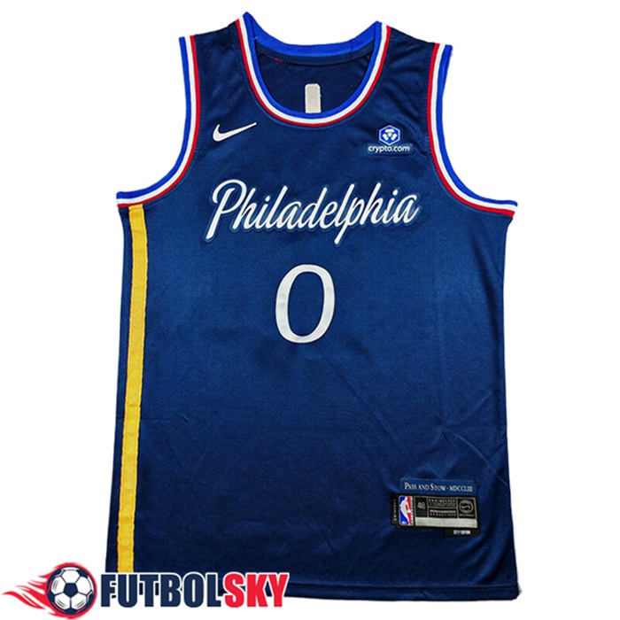 Camisetas NBA Philadelphia 76ers (MAXEY #0) 2025/26 Azul Oscuro
