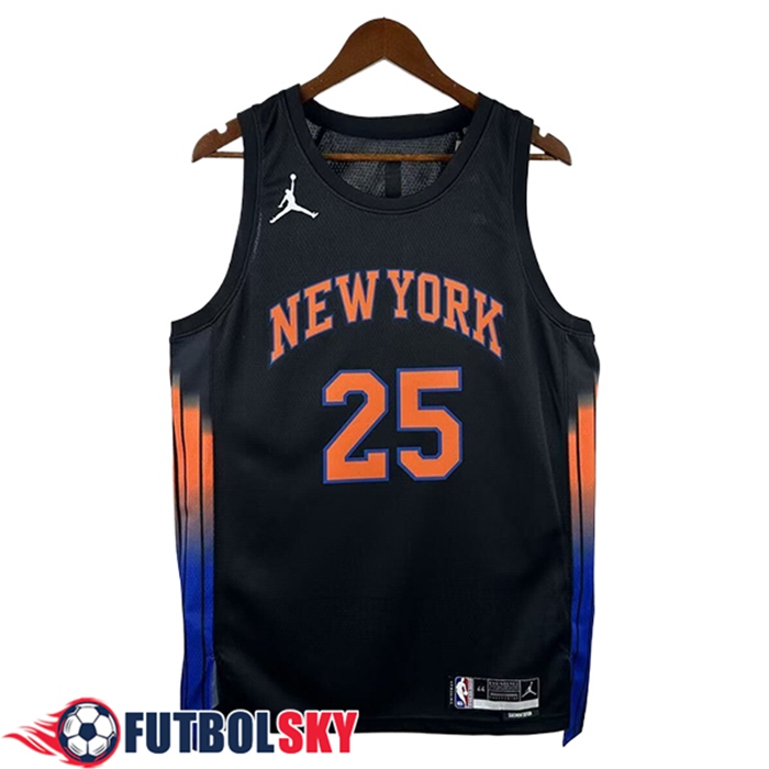 Camisetas NBA New York Knicks (BRIDGES #25) 2025/26 Negro/Azul/Naranja