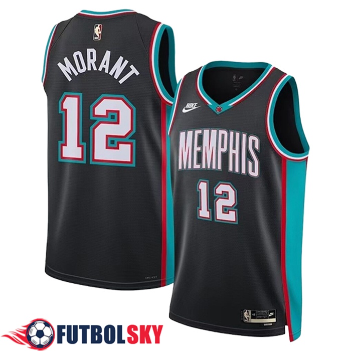 Camisetas NBA Detroit Pistons (MORANT #12) 2025/26 Negro/Azul/Rojo