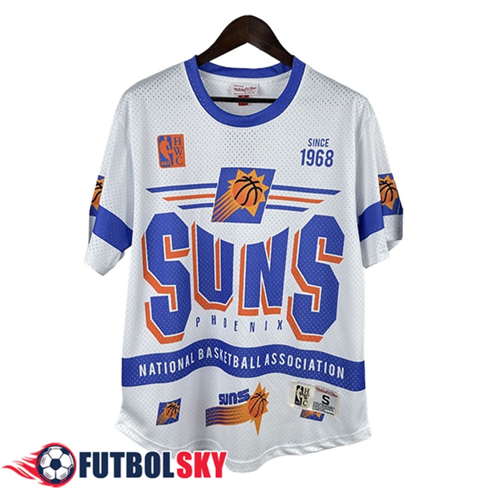 Camisetas NBA Phoenix Suns Retro 2025/26 Blanco/Azul/Naranja