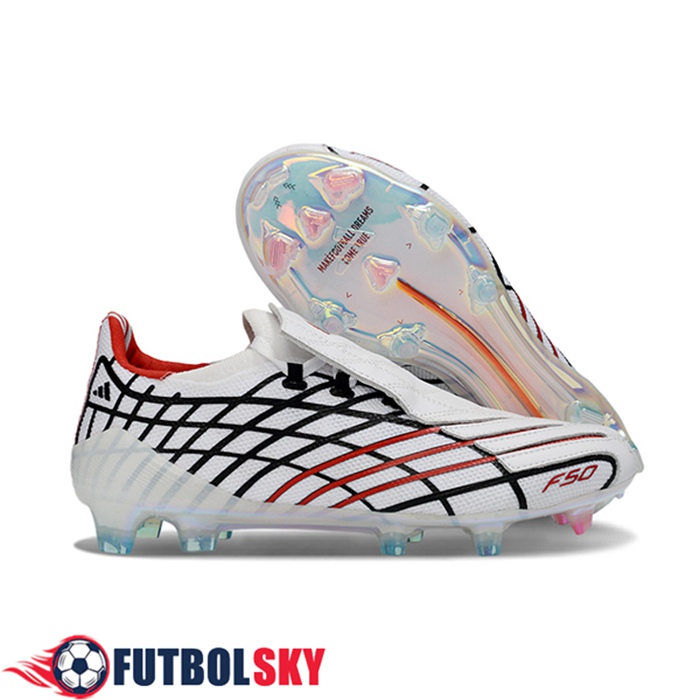Adidas Botas De Fútbol F50 Elite FG Blanco/Negro/Rojo