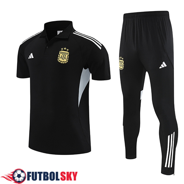 Camiseta Polo Argentina Negro/Gris 2025/2026
