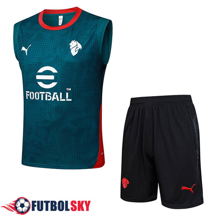 Camiseta Entrenamiento sin mangas AC Milan Verde/Rojo 2025/2026