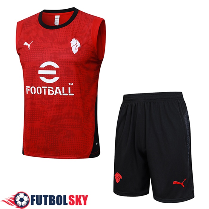 Camiseta Entrenamiento sin mangas AC Milan Rojo/Negro 2025/2026