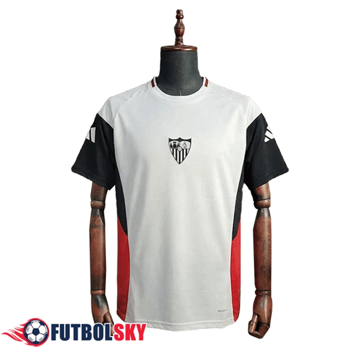 Training T-Shirt Sevilla FC Blanco/Rojo/Negro 2025/2026