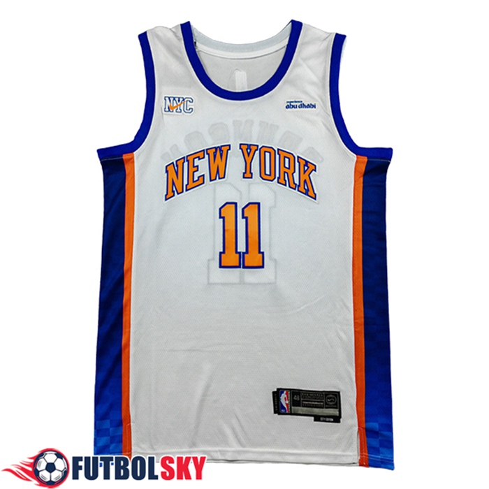 Camisetas NBA New York Knicks (MarrónSON #11) 2025/26 Blanco/Azul/Naranja