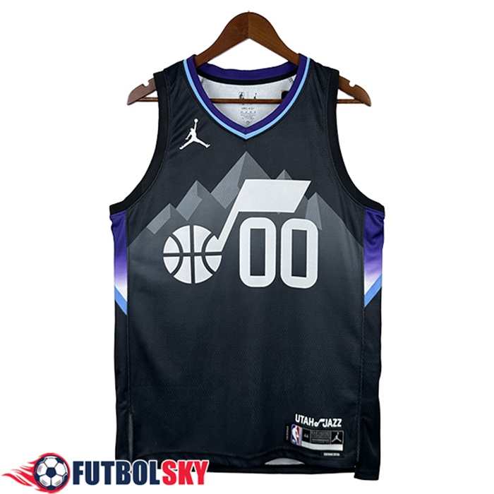 Camisetas NBA Utah Jazz (MARKKANEN #00) 2025/26 Negro/Gris/Violeta