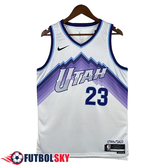 Camisetas NBA Utah Jazz (MARKKANEN #23) 2025/26 Blanco/Violeta