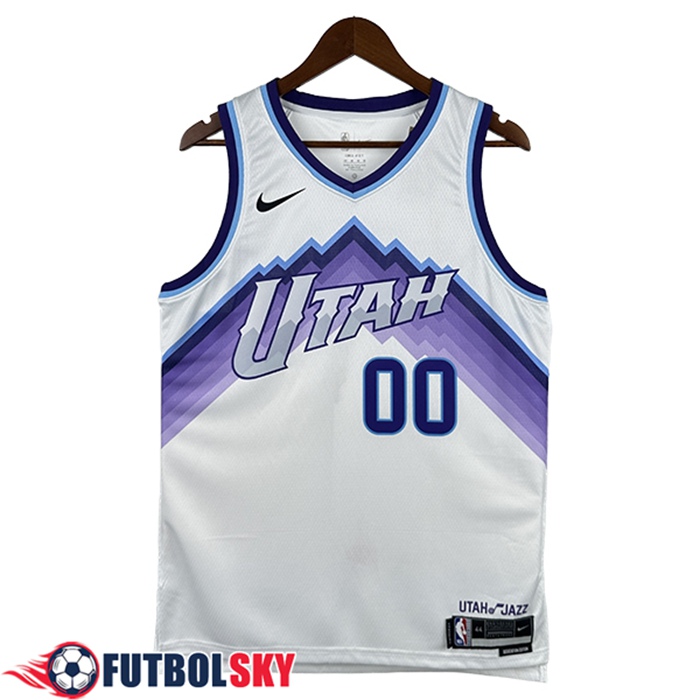 Camisetas NBA Utah Jazz (MARKKANEN #00) 2025/26 Blanco/Violeta