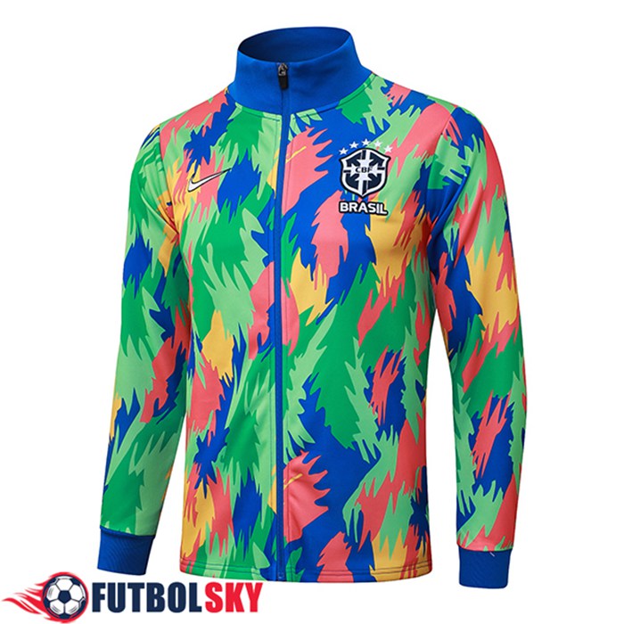 Chaquetas Futbol Brasil Verde/Azul/Naranja 2025/2026