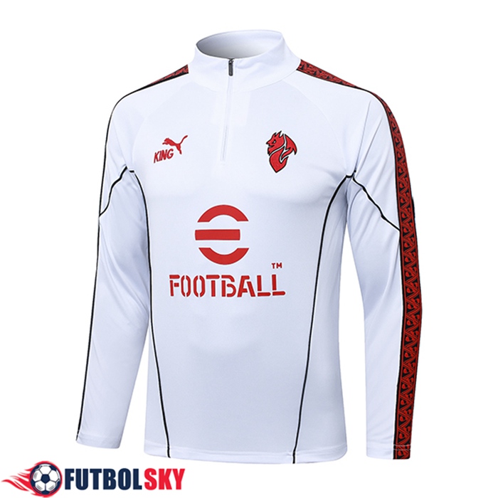 Sudadera De Entrenamiento AC Milan Blanco/Rojo/Negro 2025/2026