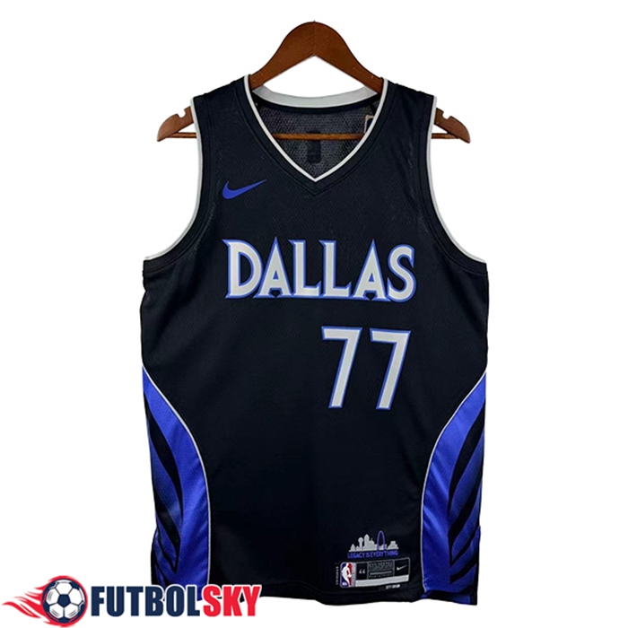 Camisetas NBA Dallas Mavericks (DONCIC #77) 2025/26 Negro/Azul
