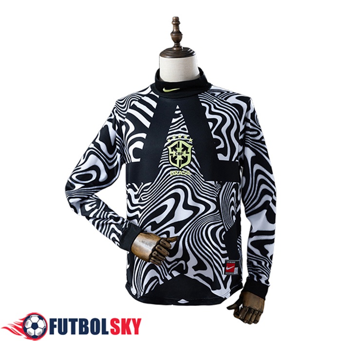 Camiseta Equipo Nacional Brasil Manga Largas Portero Blanco/Negro 2026/2027