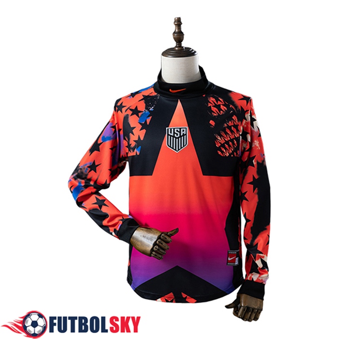 Camiseta Equipo Nacional Estados Unidos Manga Largas Portero Naranja/Violeta 2026/2027