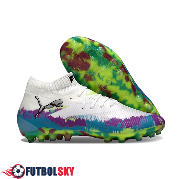 PUMA Botas De Fútbol FUTURE 8 ULTIMATE AG Blanco/Azul/Violeta