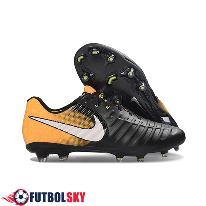 Nike Botas De Fútbol Tiempo Legend VII Elite LUXE FG Negro/Blanco/Amarillo