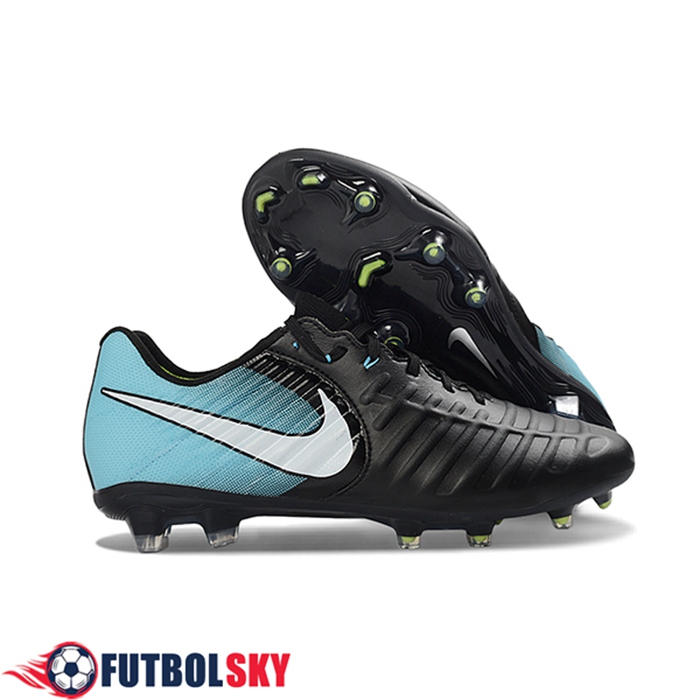 Nike Botas De Fútbol Tiempo Legend VII Elite LUXE FG Negro/Blanco/Azul