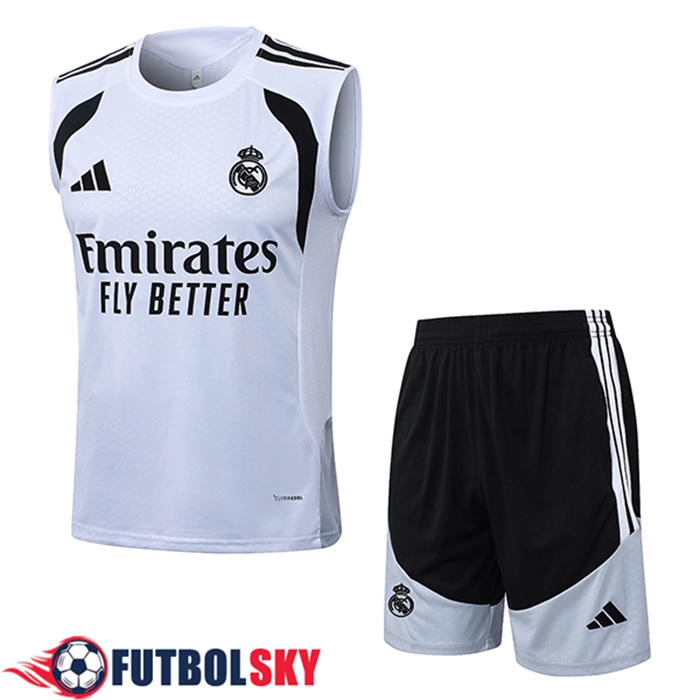 Camiseta Entrenamiento sin mangas Real Madrid Blanco/Negro 2026/2027