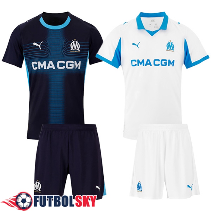 Camiseta Marsella Caja de Regalo Promocional Primera + Segunda + Cortos 2025/2026