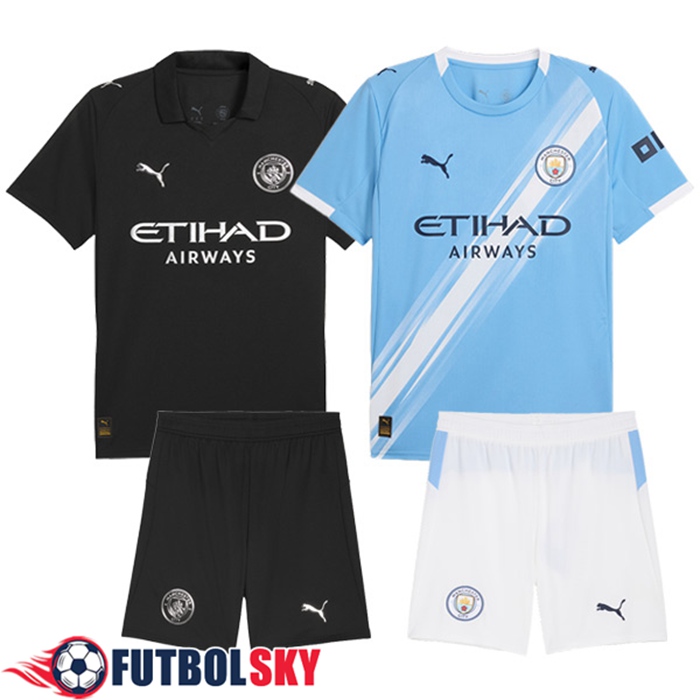 Camiseta Manchester City Caja de Regalo Promocional Primera + Segunda + Cortos 2025/2026