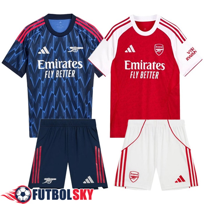 Camiseta Arsenal Caja de Regalo Promocional Primera + Segunda + Cortos 2025/2026