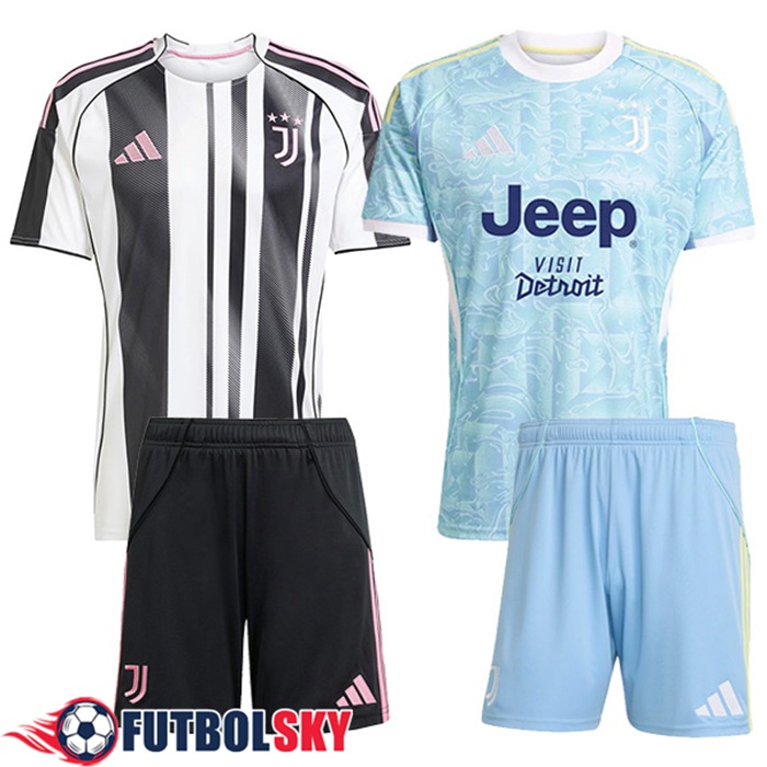 Camiseta Juventus Caja de Regalo Promocional Primera + Segunda + Cortos 2025/2026