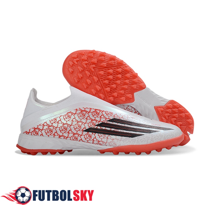 Adidas Botas De Fútbol F50 Pro Laceless TF Blanco/Naranja/Negro