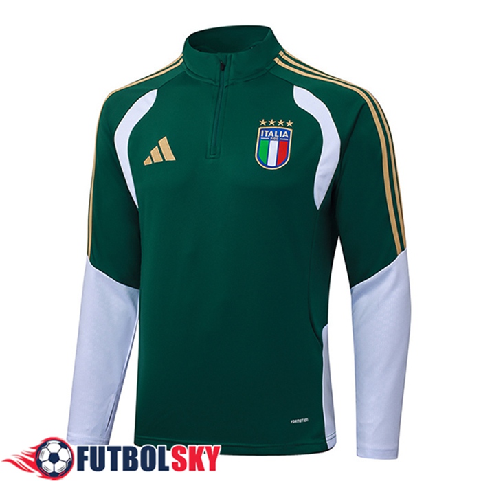 Sudadera De Entrenamiento Italia Verde/Amarillo/Blanco 2025/2026