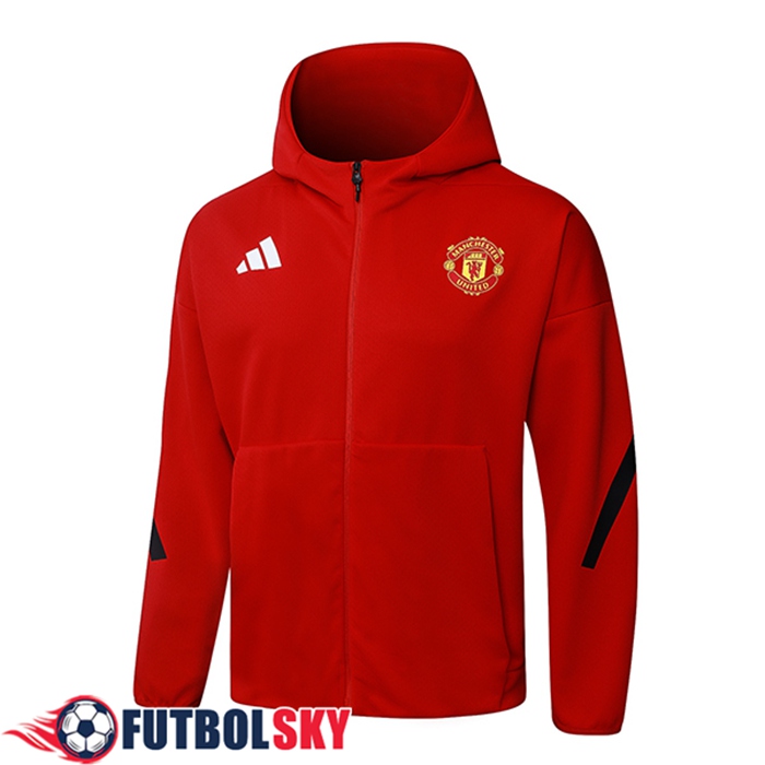 Chaqueta Con Capucha Manchester United Rojo/Negro 2025/2026