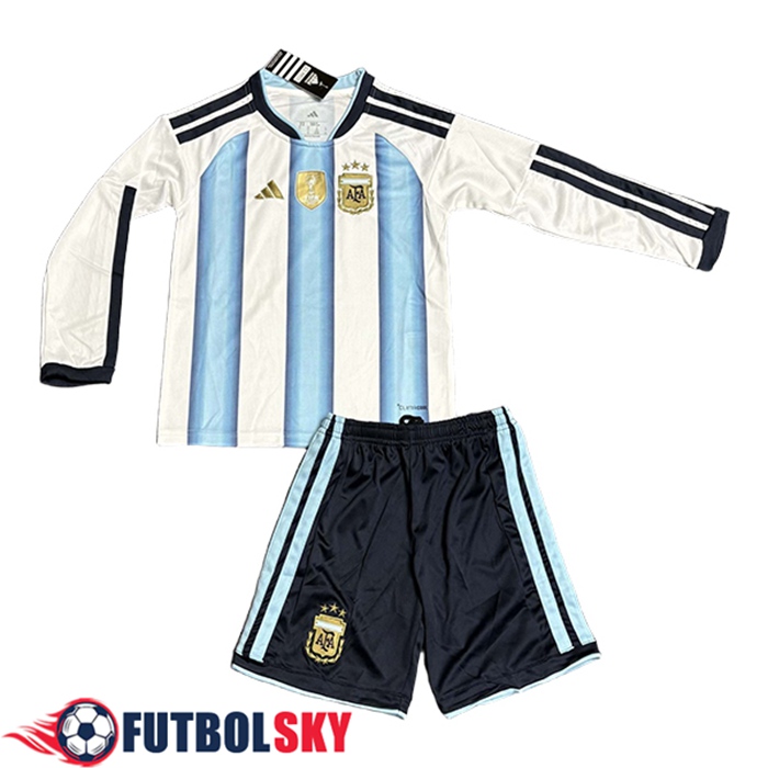 Camiseta Equipo Nacional Argentina Ninos Primera Manga Largas Copa Del Mundo 2026
