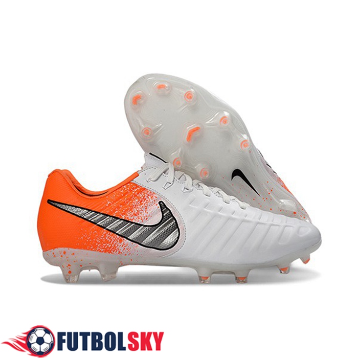 Nike Botas De Fútbol Tiempo Legend VII Elite LUXE FG Naranja/Blanco/Gris