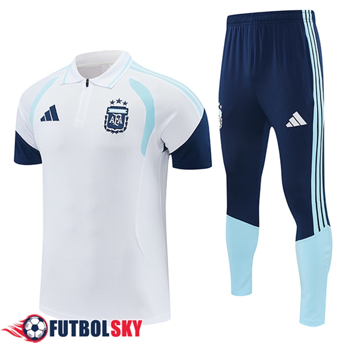 Camiseta Polo Argentina Blanco/Azul 2026/2027