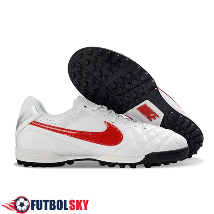 Nike Botas De Fútbol Tiempo Ligera V TF Blanco/Rojo