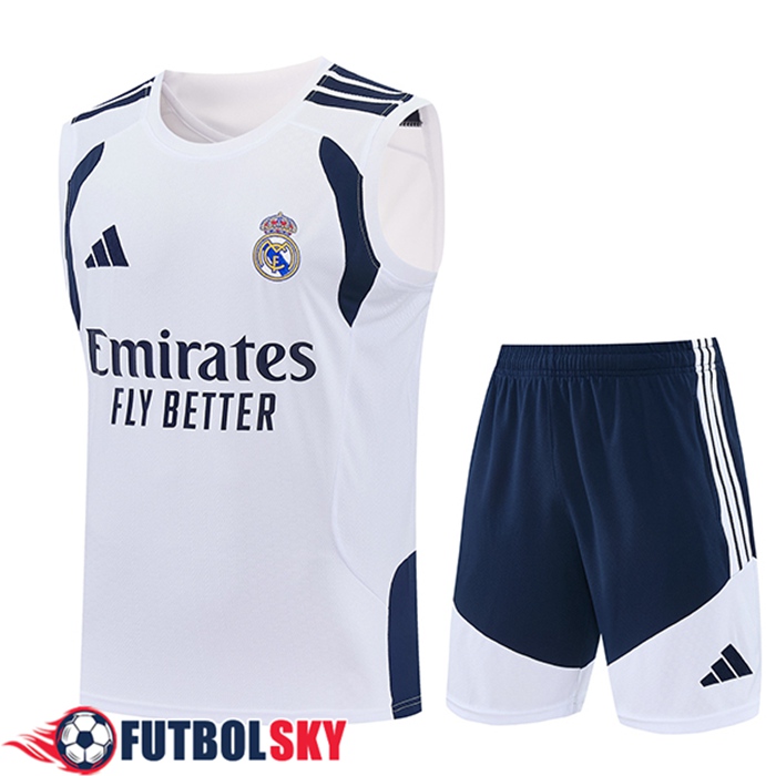 Camiseta Entrenamiento sin mangas Real Madrid Blanco/Azul 2026/2027