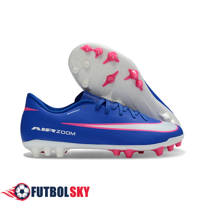 Nike Botas De Fútbol AIR ZOOM MERCURIAL VAPOR XVI ACADEMY X MBAPPE AG Azul/Blanco/Rosa