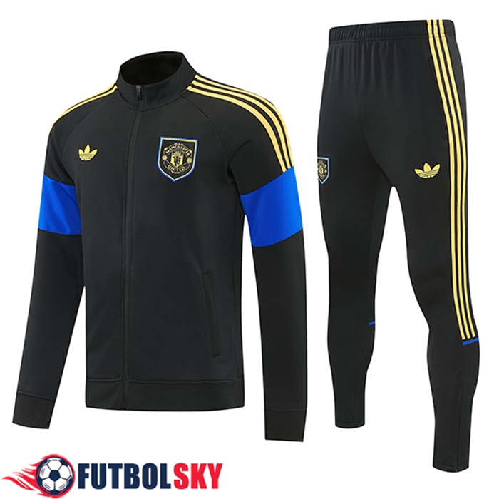 Chandal Equipos De Futbol Chaquetas Manchester United Negro/Amarillo/Azul 2026/2027