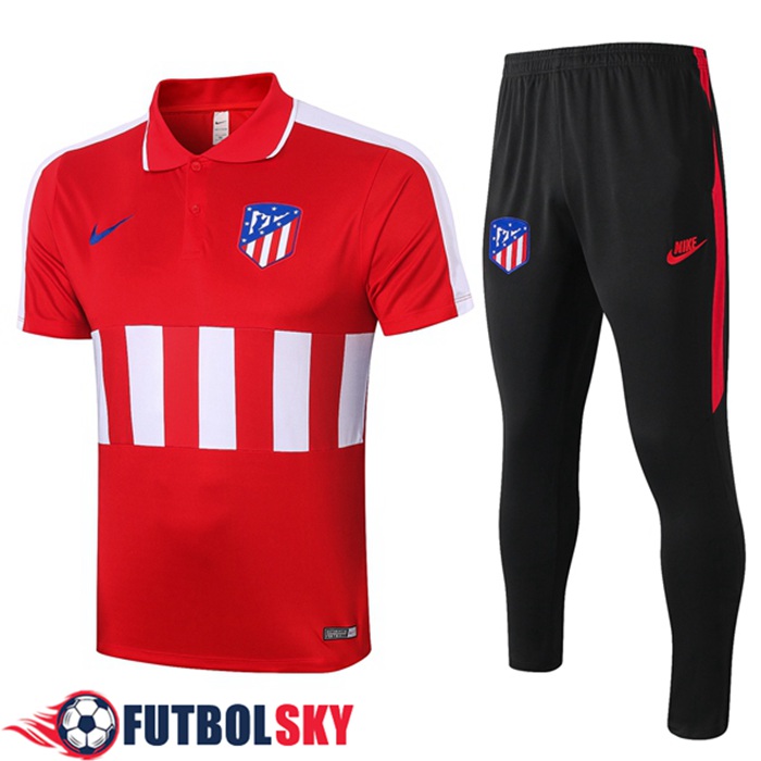 Camiseta Polo Atletico Madrid + Pantalones Rojo Blanca 2020/2021