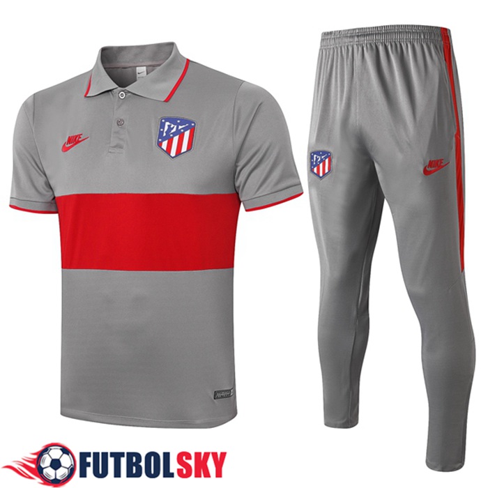 Camiseta Polo Atletico Madrid + Pantalones Gris Rojo 2020/2021