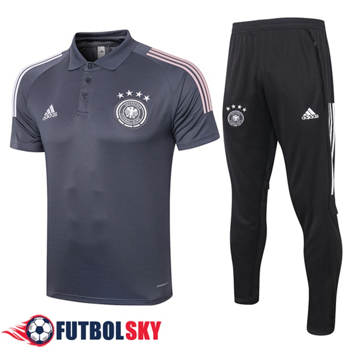 Camiseta Polo Alemania + Pantalones Gris Oscuro 2020/2021