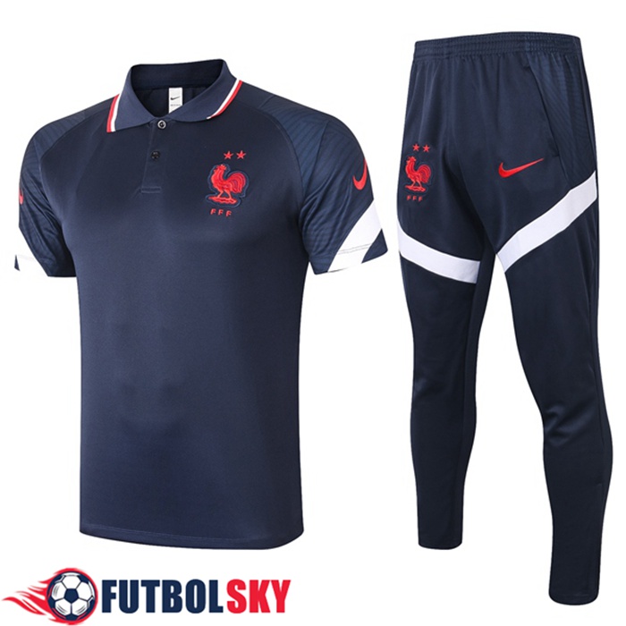 Camiseta Polo Francia + Pantalones Azul Real 2020/2021