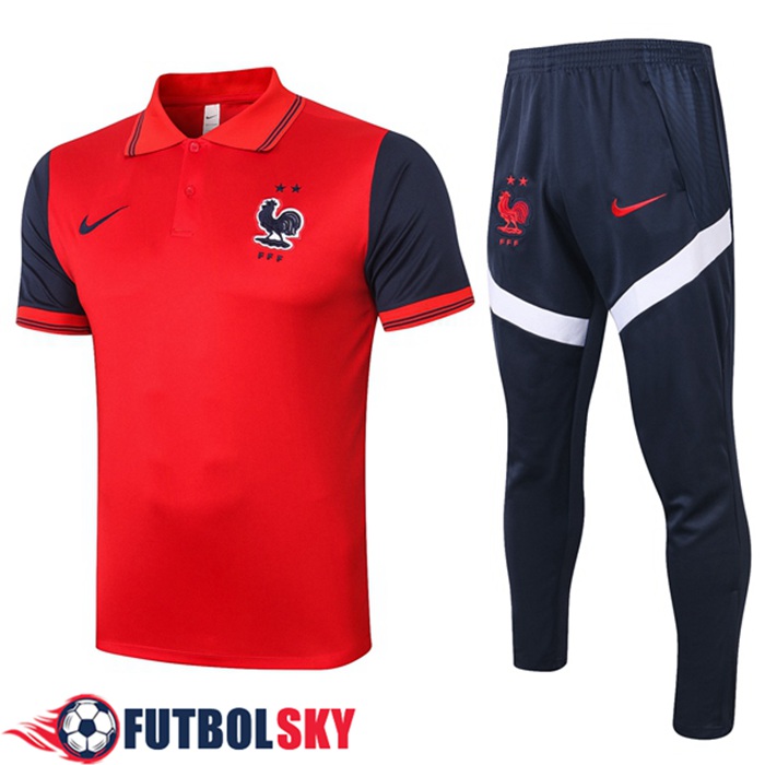 Camiseta Polo Francia + Pantalones Rojo 2020/2021