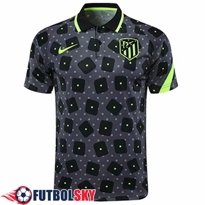 Camiseta Polo Futbol Atletico Madrid Negro/Verde 2020/2021