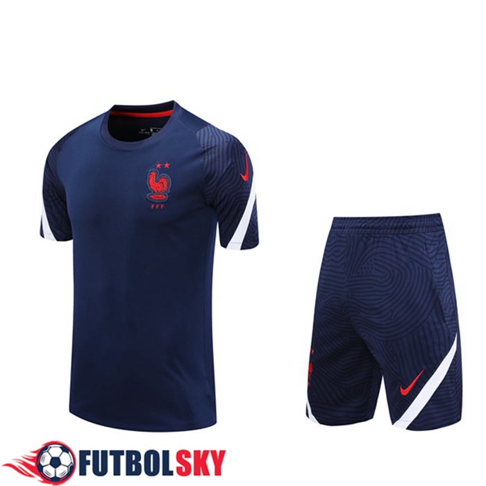 Camiseta Entrenamiento Francia + Cortos Azul Real 2020/2021