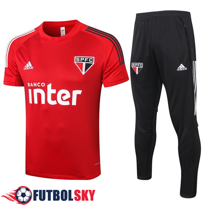 Camiseta Entrenamiento Sao Paulo FC + Pantalones Rojo 2020/2021