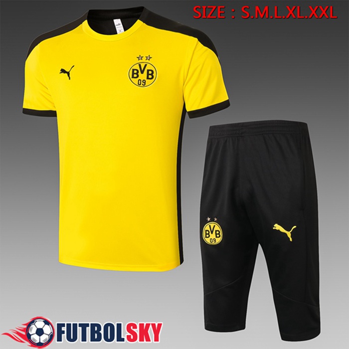 Camiseta Entrenamiento Dortmund BVB + Pantalones 3/4 Amarillo 2020/2021